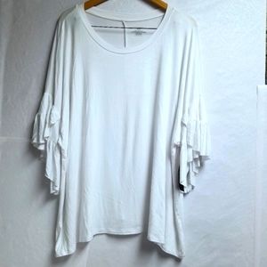 Lane Bryant White Raffle T-Shirt 26/28